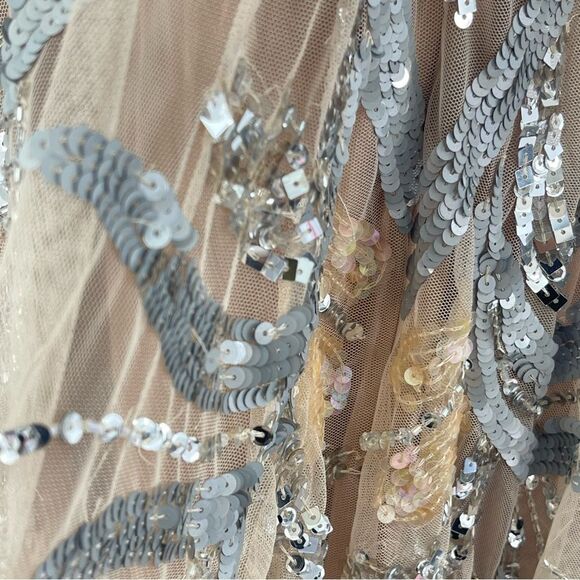 Mac Duggal 5217 Plus Size 14 Embellished Illusion Formal Evening Gown, Nude - Picture 10 of 16